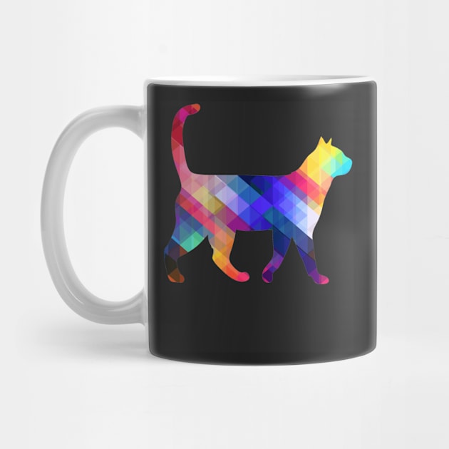 Rainbow Cat Square Design by GreenCowLand